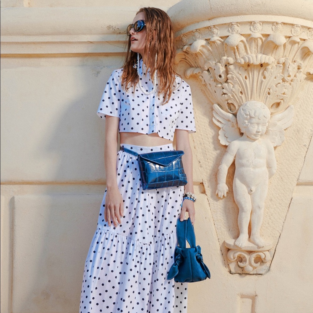 STAUD Violet Top And Skirt Set.